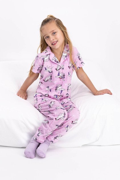 Kız Çocuk Gömlek Pijama Takım Rp2416-g 21y