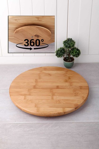 Bamboo Serving Plate, with Stand, 31 cm, Stylish and Durable White Design