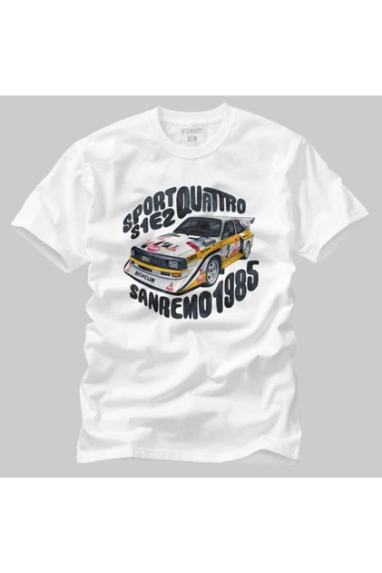 Men's White Audi Sport S1e2 Quattro T-Shirt