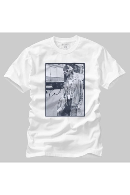 Nirvana Cobain Tour Bus Portrait Men's T-Shirt