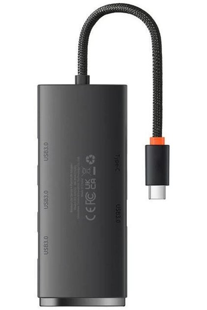 Lite Series 4 Port Type-c To Usb 3.0 Hub Adapter 25cm Black