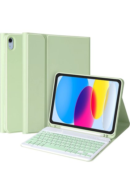 İpad 11.nesil A16 2025/10.nesil 10.9 Uyumlu Tablet Klavyeli Kılıf Kablosuz Bluetooth Kalem Bölmeli