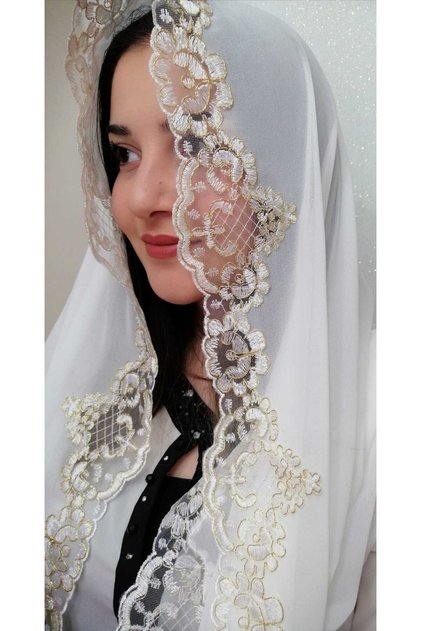 Mevlüt Cover, Mevlüt Cover, Mevlüt Shawl, Mevlüt Shawl, Baby Mawlid, French Lace Shawl GOLD LACE