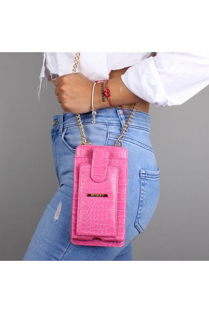 My Valice Leather Crossbody Wallet and Card Holder Compartment Phone Bag 1618 Pink