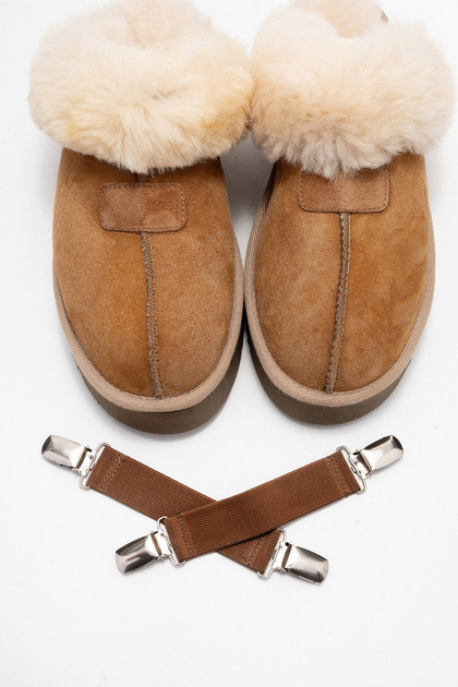 luvishoes OLESSA Taba Hakiki Deri Süet Kadın Kürklü Terlik