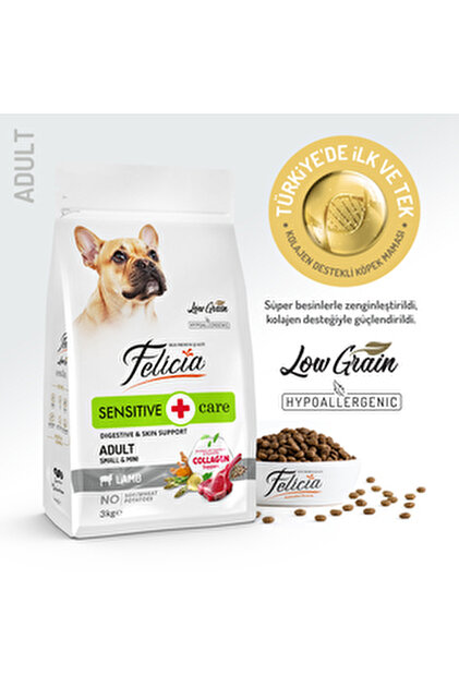 Felicia 3 Kg Yetişkin Kuzulu Small/Mini Az Tahıllı HypoAllergenic
