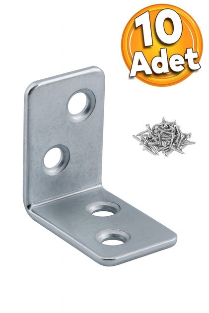 Mobilya Eşya Dolap Duvara Sabitleyici Köşebent Bağlantı Aparatı L Demiri Gönye 30x30x20 Mm 10 Adet