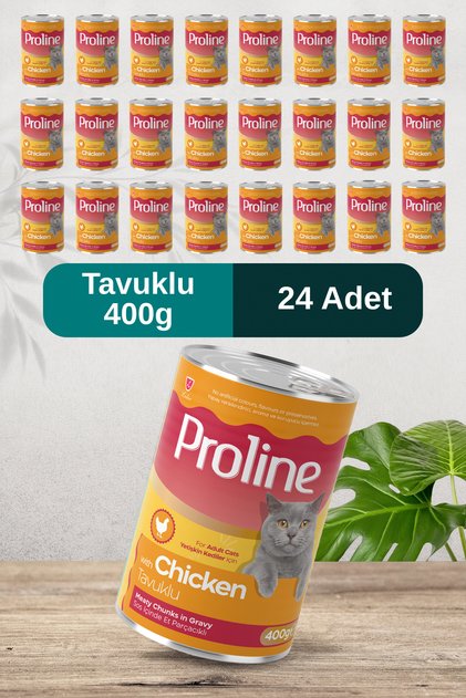 Tavuklu Sos İçinde Et Parçacıklı Kedi Konservesi 400g x 24 Adet