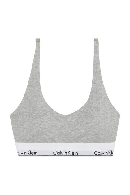 Biustonosz typu bralette Calvin Klein Women Grey Heather Icon Cotton Modal z lekką podszewką