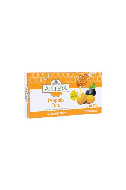 Doğal Bal, Turp, Kurkumin, C Vitamini ve Propolis İçeren Takviye Edici 16’lı Boğaz Pastili