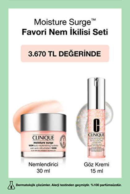 Clinique Moisture Surge™ 3'lü Glow Nemlendirici Seti - Fiyatı