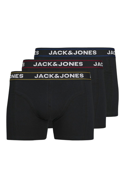 JACK JONES Boxeri din bumbac cu centură de culoare neagră, pachet de 3 pentru bărbați 12286183