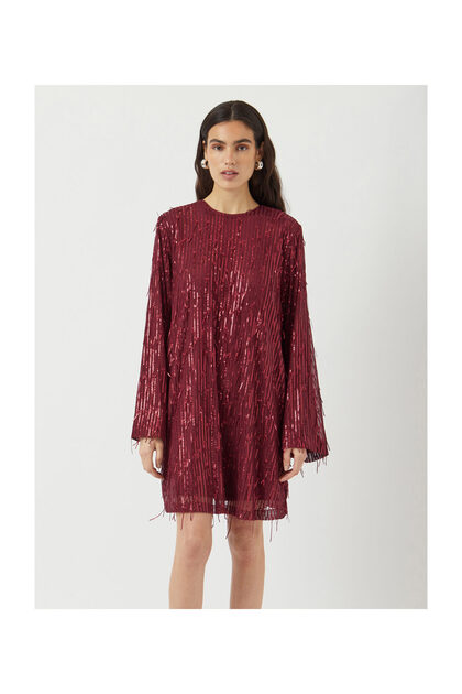 YASLANTRA LS Pailletten-Fransen-Kleid - SHOW