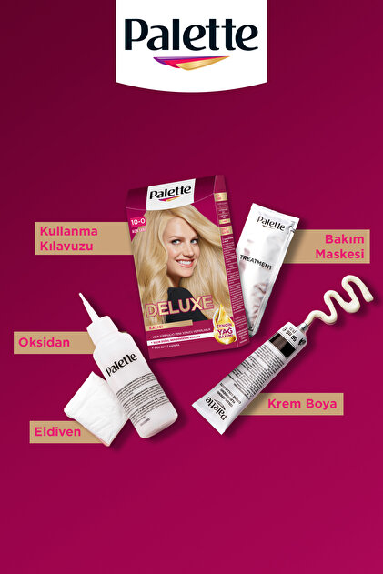 Palette Deluxe 10-0 Açık Sarı Zengin Yağ Bakımı Kit Saç Boyası