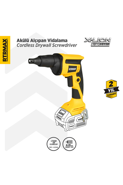Rtrmax RTX2026B Şarjlı Alçıpan Vidalama Kömürsüz 6 mm - Akü Hariç