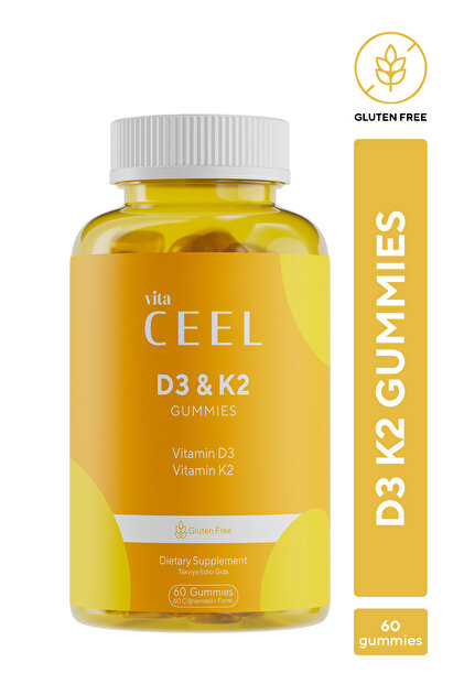 Vita Ceel D3 K2 Vitamin Gummy, Portakal Aromalı, 60 Çiğnenebilir