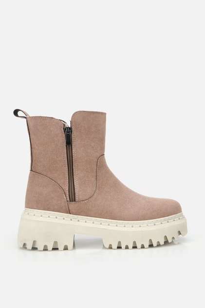 Women's Mink Zippered Thick Sole Boots