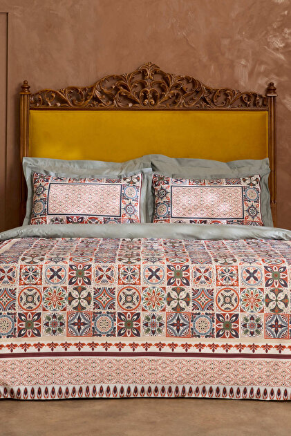 Karaca Home Tessera %100 Pamuk Çift Kişilik Nevresim Takımı Mint