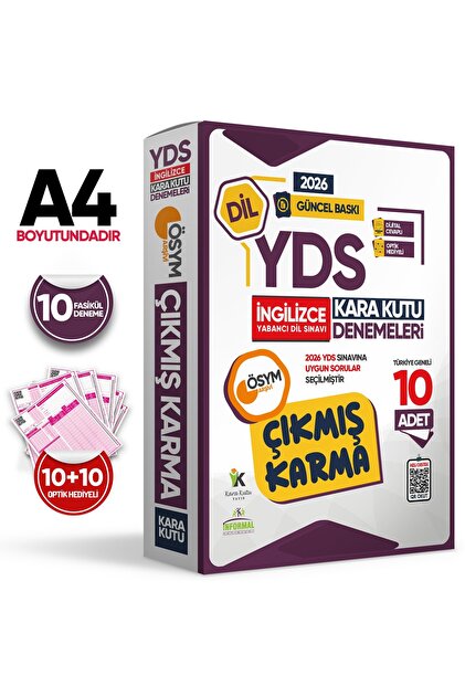 2026 YDS İNGİLİZCE ÖSYM Çıkmış Karma Kara Kutu Deneme Paketi 10lu Dijital Cevaplı