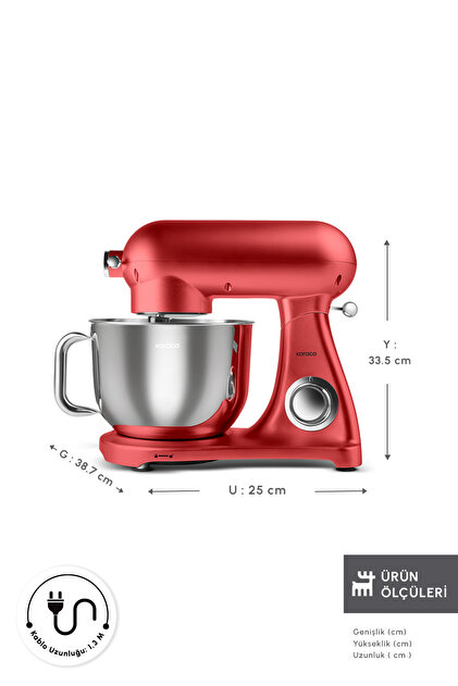 Karaca Powercast Chef Döküm Stand Mikser Rudolph Red Mutfak Şefi