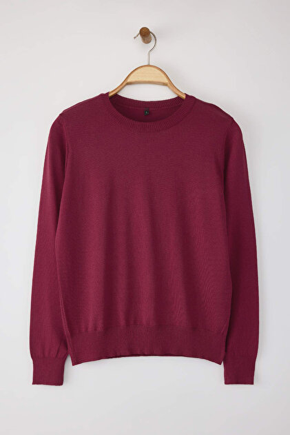 Trendyolmilla Wardrobe Essentials Bordo Merserize Görünümlü İnce