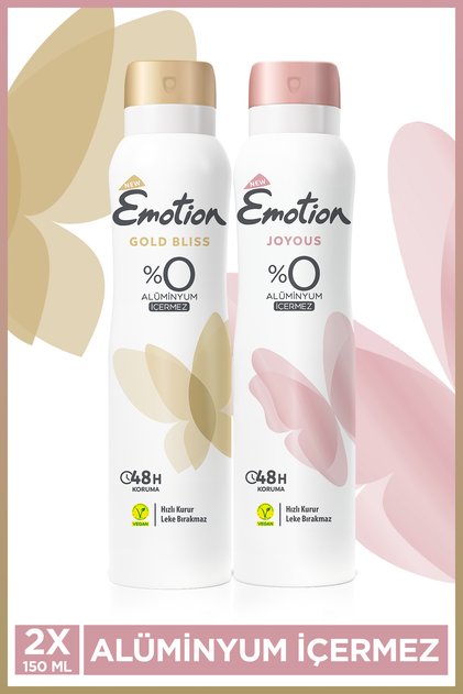 Gold Bliss & Joyous Kadın Alüminyumsuz Vegan Deodorant Tanışma Seti 2x150 Ml Leke Bırakmaz