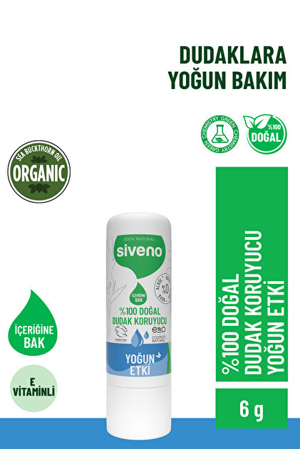Siveno %100 Doğal Dudak Koruyucu Yoğun Etki Bitkisel Lip Balm Krem