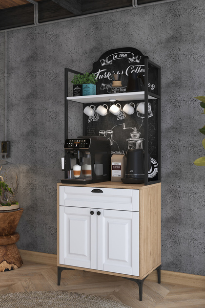 Rani Mobilya Rani JE158 Işıklı Kahve Köşesi Çekmeceli Çok Amaçlı