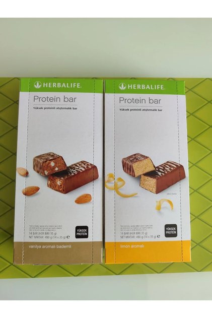 Protein Bar Limon Aromalı 14'lü paket Protein Bar Vanilya Aromalı Bademli 14'lü paket