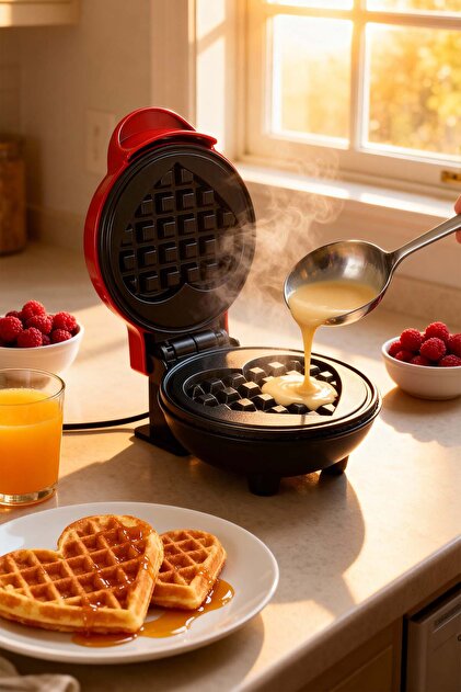 Kiwi KSM-2401W Mini Waffle Makinesi | Yapışmaz Plaka & Pratik