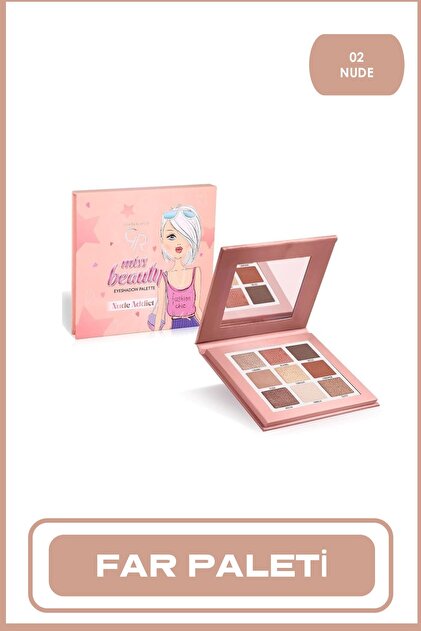 Golden Rose Miss Beauty Nude Addict Eyeshadow Palette Dokuzlu Far