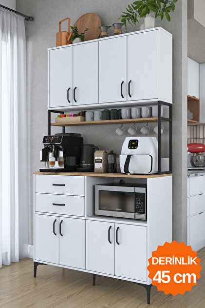 Rani Mobilya Rani JE209 Çok Amaçlı Dolap 8 Kapaklı 2 Çekmeceli