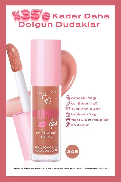 Plumped Lips Lipgloss No: 205 - Dolgunlaştırıcı Etkili ve Nemlendirici Parlatıcı