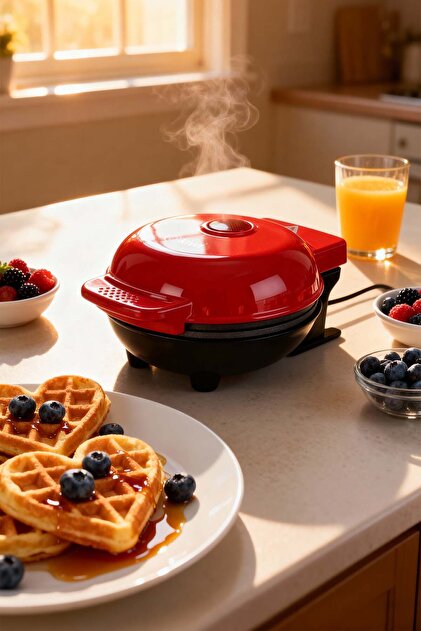Kiwi KSM-2401W Mini Waffle Makinesi | Yapışmaz Plaka & Pratik