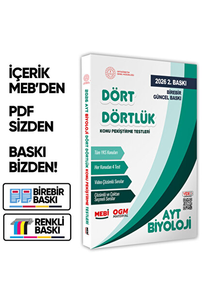 Karakutu Yayınları 2026 YKS-AYT MEBİ-OGM Dört Dörtlük Kimya