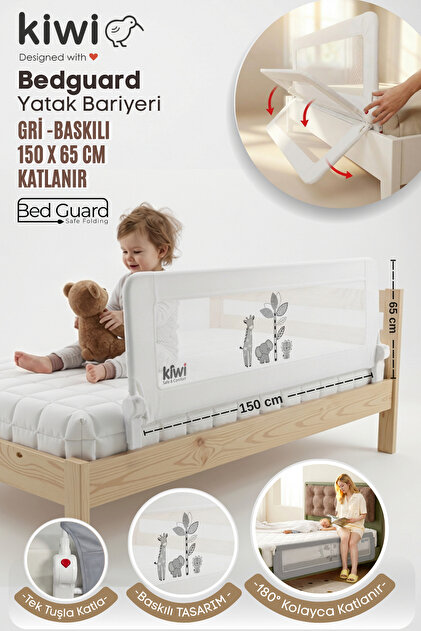 Çocuk Yatak Koruyucu Bariyeri Ve Yatak Korkuluğu, Ekstra Dolgulu Kumaş Bed Guard