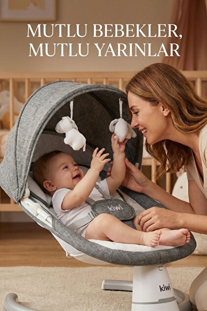 Kiwi DollyPlus 2in1 Otomatik Sallanan Kademe Ayarlı Beşik ve