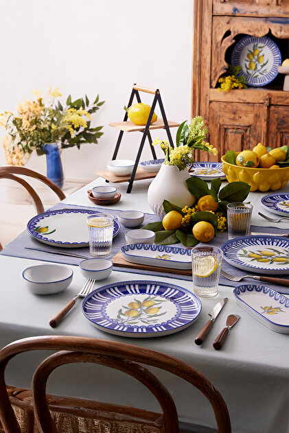 Kütahya Porselen Moderna Lemon Charm 14 Parça 6 Kişilik Kahvaltı