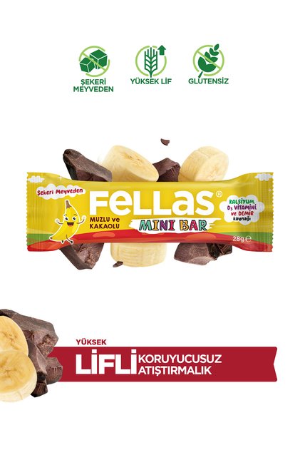 Mini Meyve Bar - Muzlu ve Kakaolu (28 g) x 12 Adet