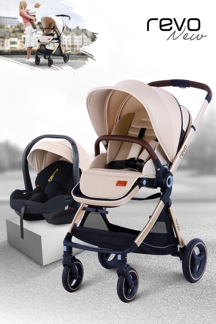 Revo 5 in 1 Çift Yönlü Travel Sistem Bebek Arabası Latte