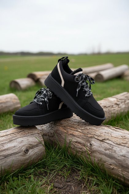 Siyah Süet Kadın Sneaker 20934