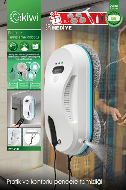 Kwc-7130 Uzaktan Kumandalı Sıvı Püskürtmeli Cam Silme Robotu