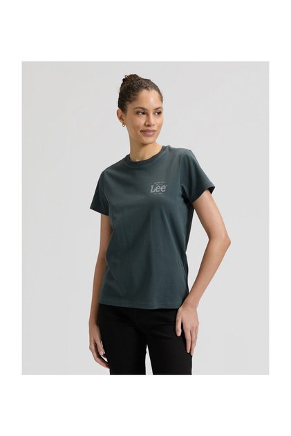 Tricou cu logo pentru femei, negru spălat