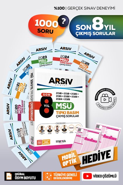 MSÜ Son 8 YIL Tıpkı Basım Tıpkı Basım ÇIKMIŞ SORULAR | Video Çözümlü | Marka Yayınları