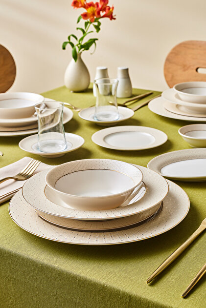 Karaca Elegance Bone Alessa 60 Parça 8 Kişilik Yemek Takımı ve