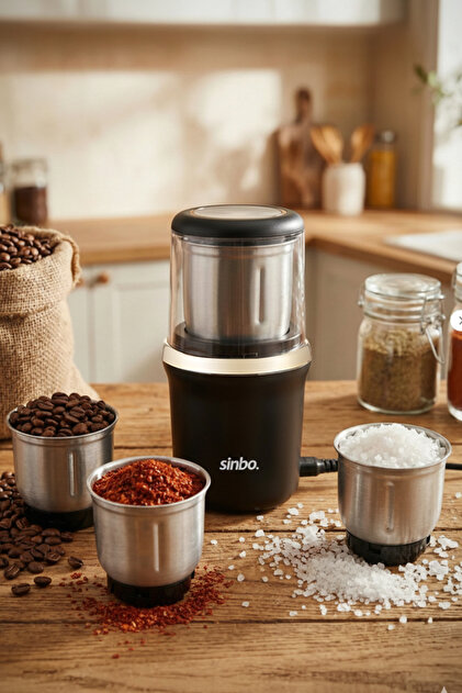 Sinbo SCM-9037 3 Hazneli Çok Amaçlı Öğütücü – Kahve & Baharat