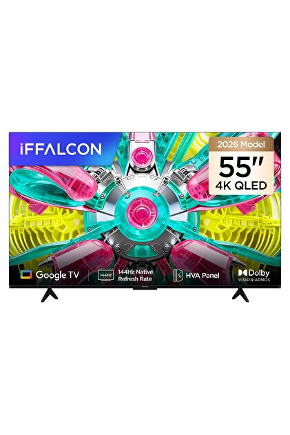 iFFALCON 55U75A 55 İnç Akıllı TV 4K QLED Google TV, 144Hz Yenileme