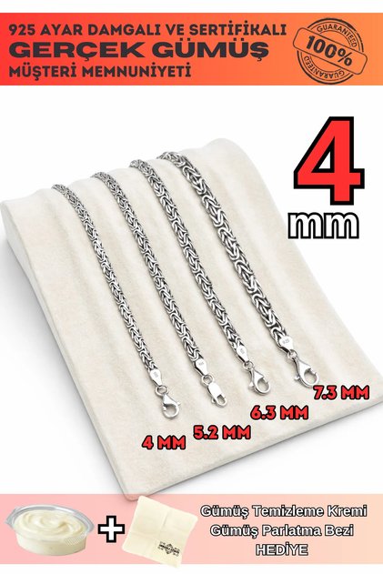 Erkek Gümüş Bileklik - 4mm Yassı Ezme Kral Model 925 Ayar Gümüş Erkek Bileklik
