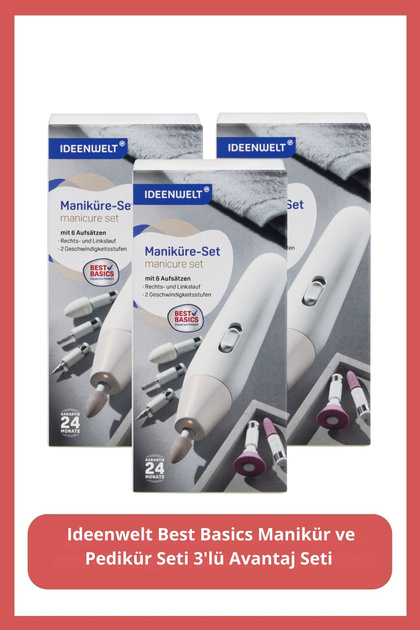 Ideenwelt Best Basic Manikur ve Pedikür Seti Rose Gold 1 Adet X3 Adet