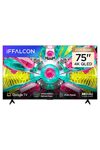 iFFALCON 75U75A 75 İnç Akıllı TV 4K QLED Google TV, 144Hz Yenileme